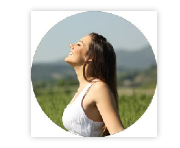 Lady completely relaxed following a session from Full members of 'The relaxation Academy'